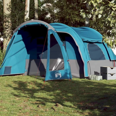 Abbildung von vidaXL Familienzelt 6 Personen, Campingzelt mit Steckverbindungssystem, Kabinenzelt E Anschluss, Wurfzelt, Blau 185T Polyester