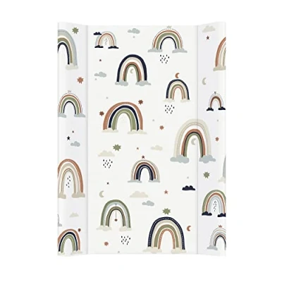 Abbildung von Rotho Babydesign wickelauflage Keil (50 x 70 cm) wickeltischauflage abwaschbar wickelmatte wasserdicht Motiv Boho Rainbow