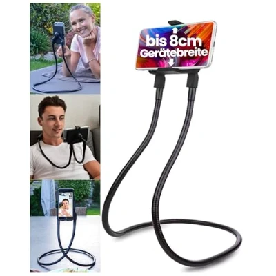 Abbildung von FLEXD X Handy Halterung Halterung, (Handy Halter Flexibel für Nacken / Tisch Handyhalterung Bett)