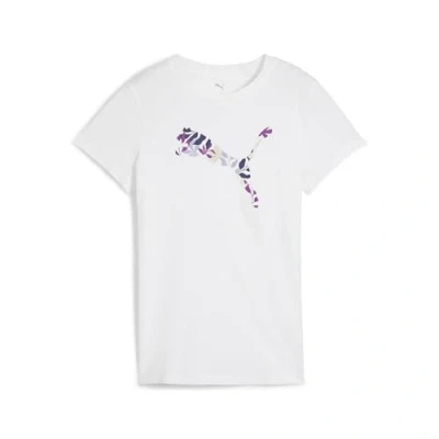 Abbildung von Puma Graphics Floral CAT LOGO TEE Tshirt print, Damen, Größe: Medium, White