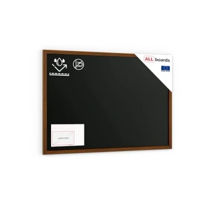 Abbildung von ALLboards Kreidetafel Wasserfest mit lackiertem Holzrahmen 150x100cm, Schwarz, Schreibtafel, Kreide