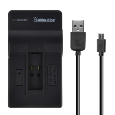 Abbildung von USB Akku Ladegerät kompatibel mit GoPro AHDBT 501 801 Hero 5, 6, 7, 8