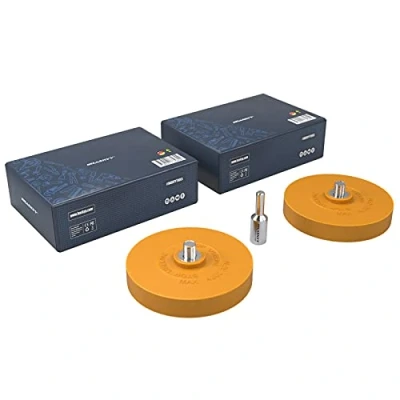 Abbildung von HASKYY 2X Folienradierer Set mit 1x Adapter zum Professionellen Entfernen von Folien und Kleberesten am Fahrzeug, Auto oder Motorrad