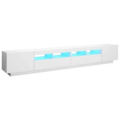 Abbildung von vidaXL TV Schrank mit LED Leuchten Lowboard Sideboard Fernsehschrank Fernsehtisch Möbel Tisch Board HiFi Weiß 260x35x40cm