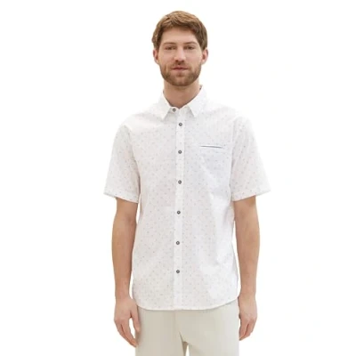 Abbildung von TOM Tailor Kurzarm MIT Print Hemd, Herren, Größe: 3XL, White stripe design