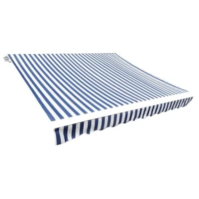 Abbildung von vidaXL Markisenstoff Sonnenschutz Markisentuch Blau &amp; Weiß 4x3 m (ohne Rahmen)
