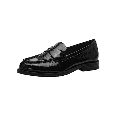 Abbildung von Tamaris Slipper, Damen, Größe: 36, Black patent Kunststoff