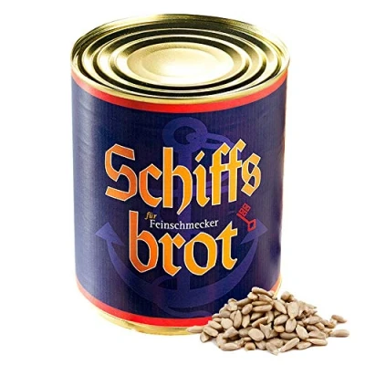 Abbildung von Schiffsbrot Büchsenbrot Dosenbrot Sonnenblumenkerne, 1 Jahr Haltbarkeit (500 g)