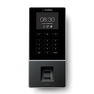 Abbildung von TimeMoto TM 626 Cloud basiertes Zeiterfassungsgerät mit Fingerabdruck Sensor, RFID Ausweis/Schlüsselanhänger und PIN, für bis zu 200 Benutzer, Terminplanung, Arbeitszeitberichte, Wi Fi