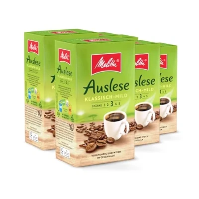 Abbildung von Melitta Auslese Klassisch Mild Filter Kaffee 6 x 500g, gemahlen, Pulver für Filterkaffeemaschinen, mittlere Röstung, geröstet in Deutschland, im Tray