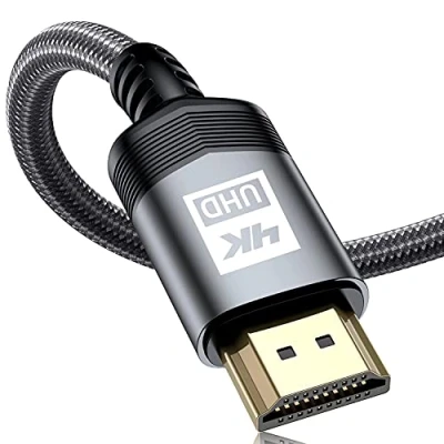 Abbildung von sweguard 4K HDMI Kabel 1Meter, 2.0 auf 4K@60Hz 18Gbps Nylon Geflechtkabel, vergoldete Anschlüsse mit Ethernet/Audio Rückkanal, kompatibel Video UHD 2160p,HD 1080p, Xbox PS4 (GRAU)