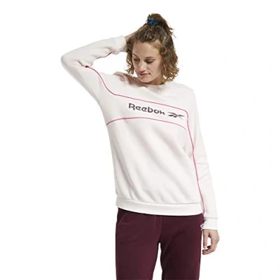 Abbildung von Reebok Cl F Linear Crew Damen Sweatshirt, Damen, FT8208, Hellrosa (glapnk), XXS