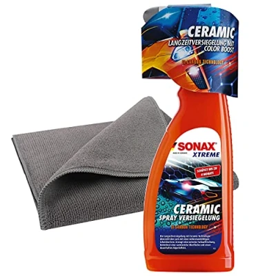 Abbildung von detailzone SONAX XTREME Ceramic Spray Versiegelung Set: 750ml + Microfasertuch 40x40 cm grau