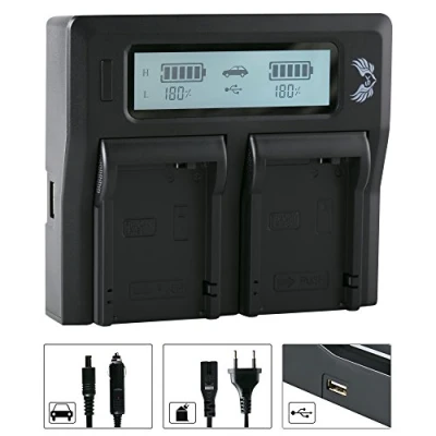 Abbildung von SK LCD Dual Doppel Akku Ladegerät für Canon LP E8 passend zu EOS 550D 600D 650D 700D und weitere
