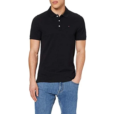 Abbildung von Tommy Jeans SLIM Placket Poloshirt, Herren, Größe: Small, Black