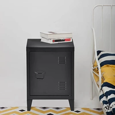 Abbildung von en.casa Nachtschrank (1 St) »Inari« Metallschrank Aktenschrank mit einer Tür Schwarz
