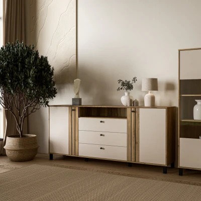Abbildung von FORTE Sideboard &quot;Killarney&quot;, großes Sideboard, Stauraum, Soft Close, Metallgriffe
