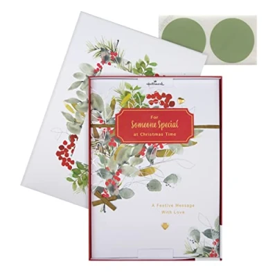 Abbildung von Hallmark Weihnachtskarte für jemand Besonderen klassisches saisonales Blatt Design