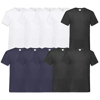 Abbildung von Fruit of the Loom Herren V Neck Valueweight T Shirt (erPack 10 (M, 4Weiss3Schwarz3Navy)