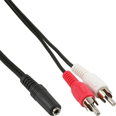 Abbildung von InLine 89940 Cinch/Klinke Kabel, 2x Cinch Stecker an 3,5mm Klinke Buchse, 1,5m