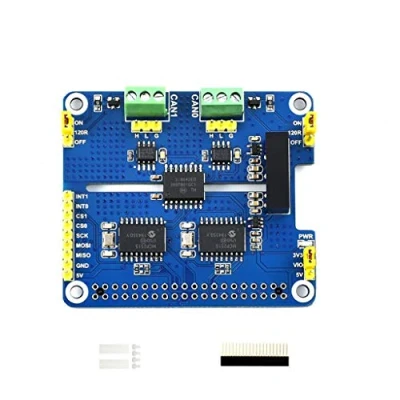 Abbildung von Coolwell Waveshare 2 Channel Isolated CAN Bus Expansion HAT for Raspberry Pi Series Boards MCP2515 + SN65HVD230 Dual Chips Solution Multi Allows CH Communication 1