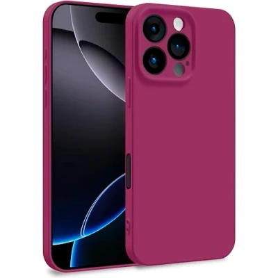 Abbildung von MyGadget Hülle für iPhone 16 Pro Max Zweilagige Handyhülle mit Kameraschutz Cover Innenfutter &amp; Silikon außen Wein Rot