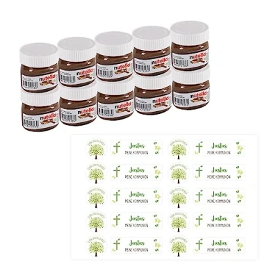 Abbildung von Striefchen® Gastgeschenk zur Taufe/Kommunion/Konfirmation Nuss Creme mit Personalisierung (Grün)