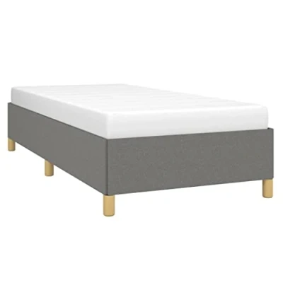 Abbildung von vidaXL Polsterbett Bett Einzelbett Bettgestell Lattenrost Bettrahmen Stoffbett Schlafzimmerbett Schlafzimmermöbel Dunkelgrau 90x190cm Stoff