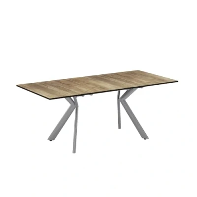 Abbildung von Vicco Esstisch Trill, Eiche rustikal/Grau, 140 x 90 cm ausziehbar