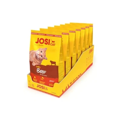 Abbildung von JosiCat Tasty Beef (7 x 650 g) Adult Premium Trockenfutter für Katzen mit herzhaftem Rind sehr gut verträgliche Rezeptur Powered by JOSERA Katzenfutter Alleinfuttermittel 7er Pack