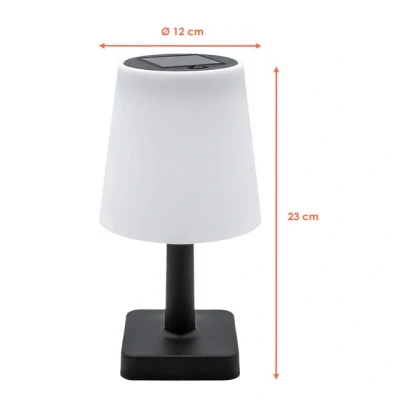 Abbildung von Spetebo LED Solarleuchte Tischleuchte für Außen und Innen 23 x 12 cm, Solar, fest integriert, warmweiß, Deko Garten Tischlampe