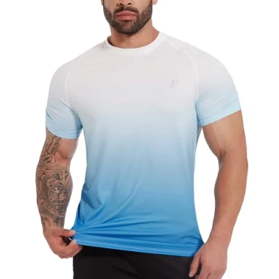 Abbildung von MEETWEE Rashguard Herren, Sportshirt Kurzarm UV Schutz Shirt UPF 50+ Funktionsshirt Atmungsaktiv Rash Vest für Outdoor Running Sports