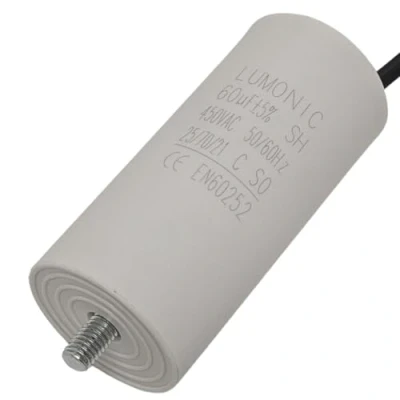 Abbildung von Lumonic Anlaufkondensator mit Kabel 25cm I 60µF 450V 45x100mm 60uF Motorkondensator Kunststoffgehäuse Betriebskondensator für Pumpen, Ra