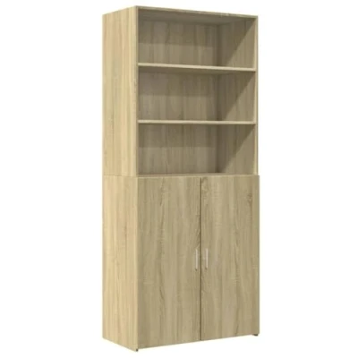Abbildung von vidaXL Highboard, Sideboard mit Stauraum, Hochschrank Lagerschrank für Wohnzimmer, Beistellschrank Mehrzweckschrank, Sonoma Eiche Holzwerkstoff
