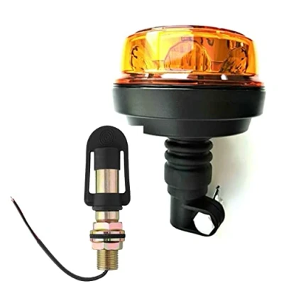 Abbildung von Matel Service LED Rundumleuchte mit Aufsteckrohr Halterung 4 Blitzmuster flexiblem Fuß, Warnleuchte für alle Fahrzeugtypen 12V 24V Spannung Lichtfarbe: Orange