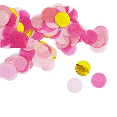 Abbildung von Oblique Unique® Papier Konfetti Pink Gold Rosa Tisch Streu Deko für Geburtstag Party Hochzeit Feier JGA Junggesellinnenabschied