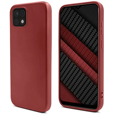 Abbildung von Moozy Lifestyle. Hülle für Samsung A22 5G, Vintage Rosa Premium Silikon Handyhülle Schutzhülle mit Mattem Finish und Weichem Mikrofaserfutter, Phone Cover Case