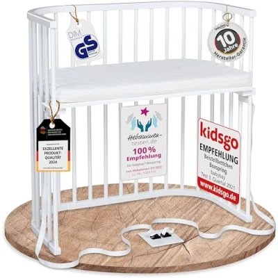 Abbildung von babybay Boxspring Beistellbett mit Matratze MediTex Wave, weiß lackiert