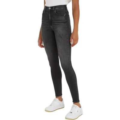 Abbildung von Tommy Jeans Damen Hose Sylvia Skinny Fit, Blau (Denim Black), 24W/32L