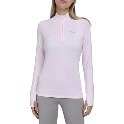 Abbildung von TCA Damen Winter Running Langarm Laufshirt mit Brustreißverschluss Rosa, M