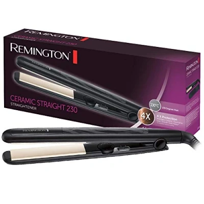 Abbildung von Remington Glätteisen Ceramic Straight (4 facher Schutz: antistatische Keramik Turmalin Beschichtung gleichmäßige Wärmeverteilung, geringere statische Aufladung &amp; seidiger Glanz) Haarglätter S3500