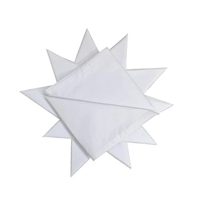 Abbildung von DuDu N Girlie gesäumt Stitch Herren Baumwolle Taschentuch, 40 cm x cm, 12 teilig, weiß
