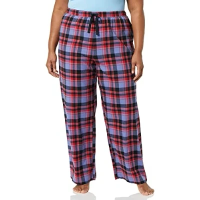 Abbildung von Amazon Essentials Damen Schlafhose aus Flanell (in Übergröße erhältlich), Blau Gemischter Tartan, XXS