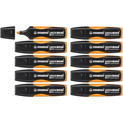 Abbildung von Umweltfreundlicher Textmarker STABILO GREEN BOSS 10er Pack orange