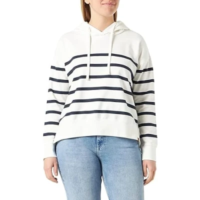 Abbildung von camel active Kapuzenpullover, Damen, Größe: Large, Night blue striped