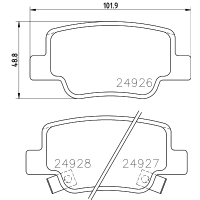 Abbildung von HELLA 8DB 355 014 891 Bremsbelagsatz mit akustischer Verschleißwarnung Zubehör TOYOTA: Verso