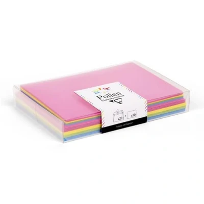 Abbildung von Clairefontaine 20917C Set mit 20 Umschlägen Pollen, C6 (114x162mm) + Karten 110x155mm, 1 Set, Sommer