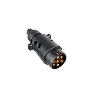 Abbildung von BEIJISTAR Anhängerstecker 7 Polig, nach ISO 1724, mit Wasserfester Dichtung, 12V Wasserdichter Poliger Anhängerstecker, Hänger Stecker, für PKW LKW RV Boot Anhänger (Gummistiefel)