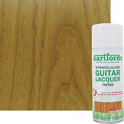 Abbildung von dartfords Nitrozellulose Gitarrenlack, getönt, Braun (hell), Sprühdose, 400 ml