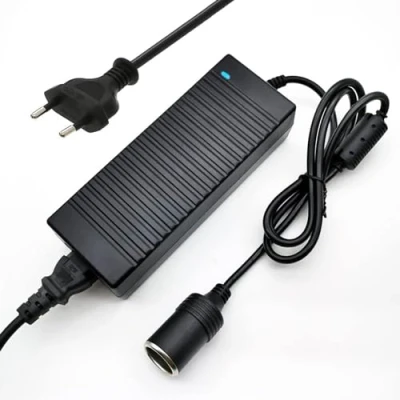 Abbildung von OBEST KFZ Netzadapter Spannungswandler AC auf DC 230V 12V 10A 120W Wechselrichter Netzteil Adapter für Kühlbox, Reifenfüller, Auto Staubsauger